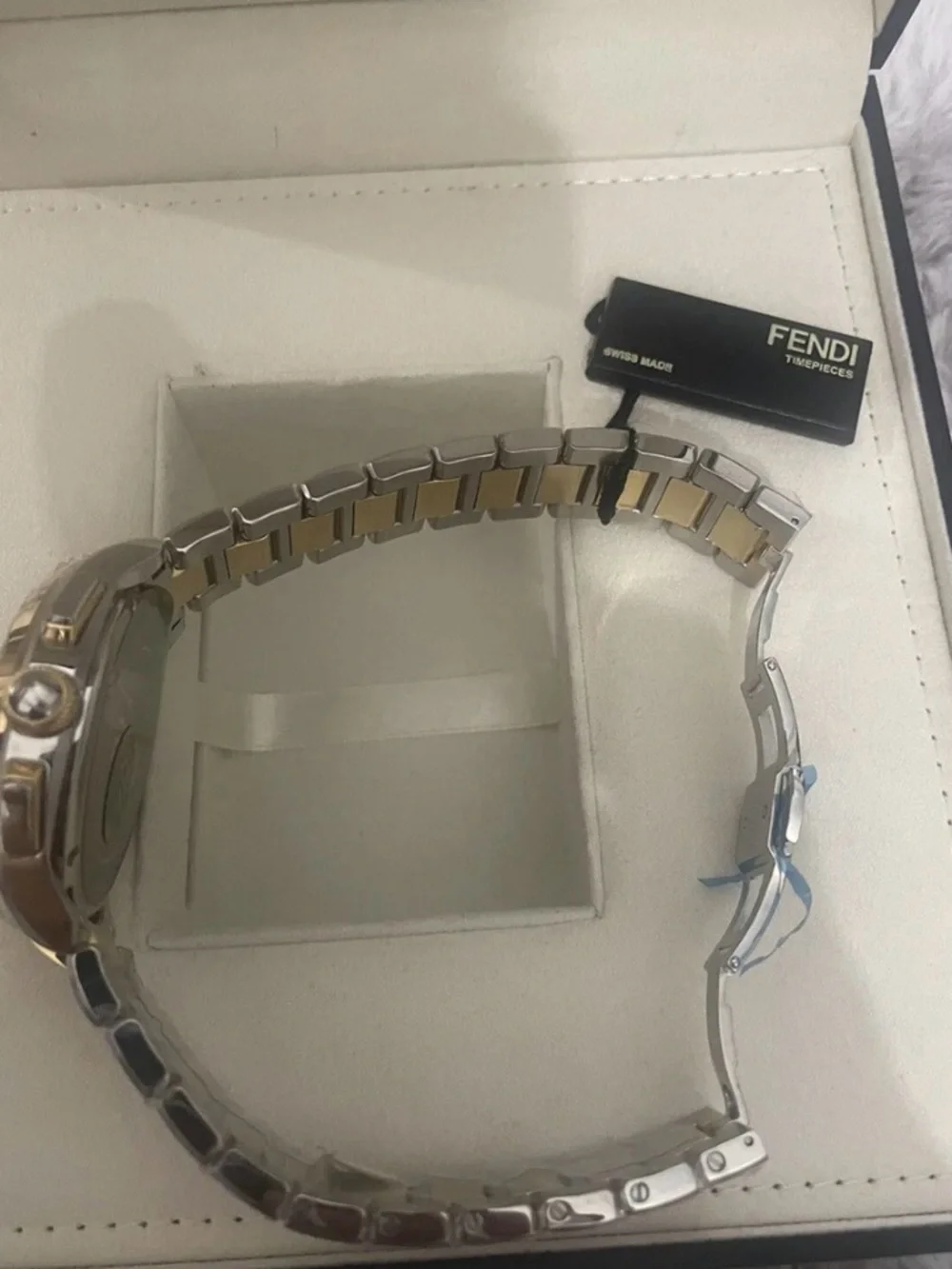 Fendi Two-Tone Gold and Silver Stainless Chronograph Watch
